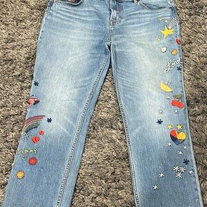 Johnny Was Embroidered Light Wash Women’s Jeans -